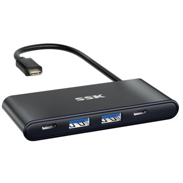 0_360-17.jpg SSK TYPE C 4 PORT USB HUB BLACK SHU860