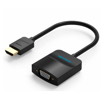 0_360-4.jpg VENTION HDMI TO VGA ADAPTER WITH AUDIO ROUND CABLE 0.15METER 42161