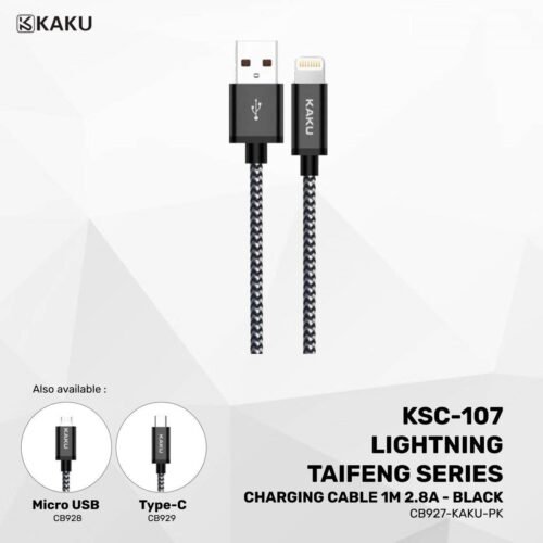 ulJIQKk31633083294-1200x1200 KAKU KSC-107 Lightning Taifeng Series Charging Cable 1M 2.8A