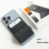 Magnetic 2-in-1 Phone Grip Wallet for iPhone12-15 - RFID Blocking 5s Card Access Vegan Leather Stand